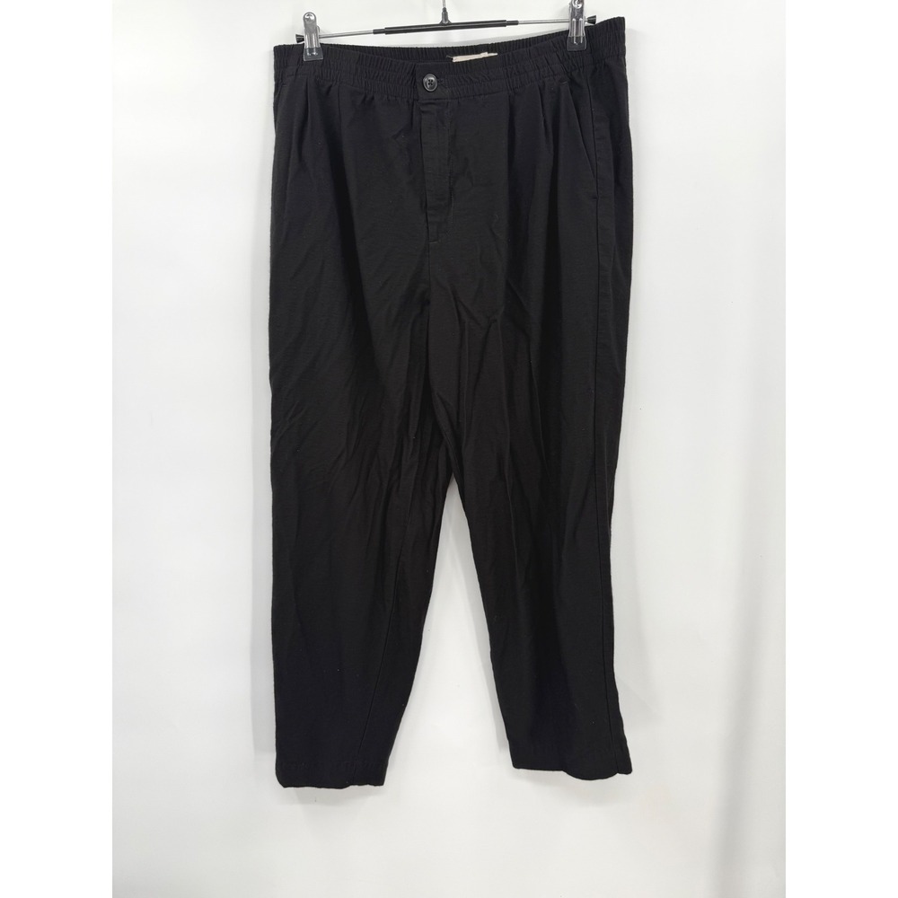 Madewell Large Pull On‎ Tapered Pants W Black Pleated High Rise Viscose Blend